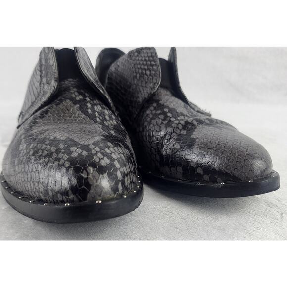 NEW Freda Salvador D'Orsay Loafers Embossed Snakeskin Leather Side Cut Flats | 7 - Picture 8 of 15